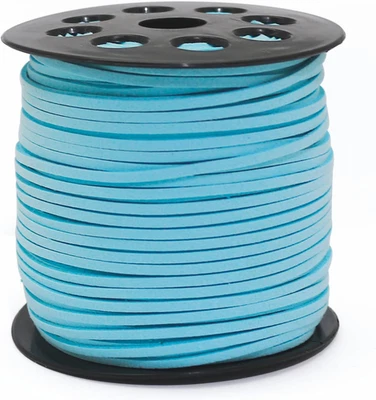 Cordón de gamuza de 100 yardas, cordón plano de cuero sintético de 2,65 mm con carrete enrollable para rebordear Foto 1 de 4