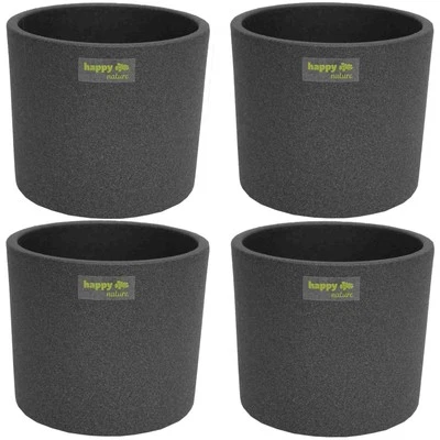 Sparangebot 4 Keramik Blumentöpfe Madeira 15/12 grau struktur Ø 17 H 14.5 cm - Bild 1 von 4