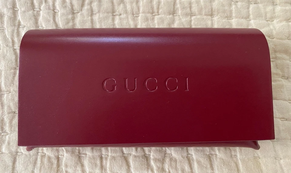 Authentic GUCCI Burgundy Wine Eyeglasses & Sunglasses Chic Designer Case - Image 1 of 4
