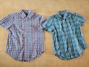 Chaps Easy Care Button Down Colorful Collared Shirt Size Boys 5 Bundle of 2 - Picture 1 of 3