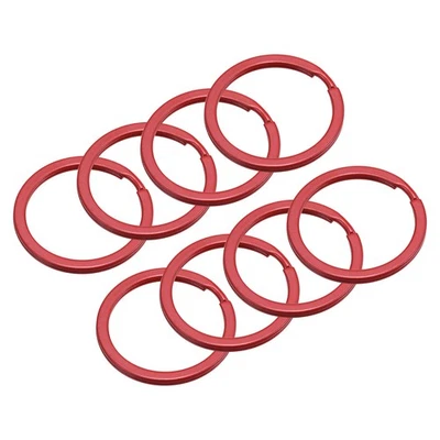 8 piezas llavero plano redondo 30 mm/1,2 pulgadas rojo Foto 1 de 4