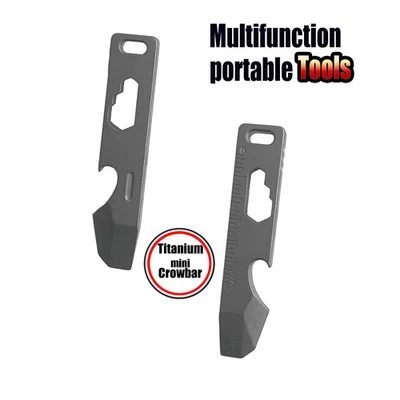 Mini TC4 Titanlegierung EDC Brecheisen Werkzeug Tasche Hebeleisen Schlüsselanhänger Werkzeug UK Verkäufer - Bild 1 von 4