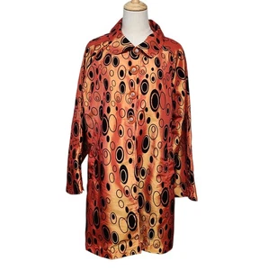 UBU Gr. L Jacke schimmernd orange schwarz geometrisch Statement Hingucker - Bild 1 von 9