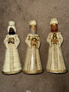 Vintage Around The World Paper Mache Christmas 3 Wise Men Gold Figurines Japan - Picture 1 of 6