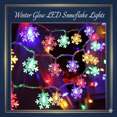 LED Snowflake Fairy String Lights Curtain Window Christmas Party Wedding Decor  - Image 1 of 4