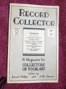 RECORD COLLECTOR Magazine 1948 V 3 10 CHARLES SANTLEY Lucrezia Bori Discography - Picture 1 of 4