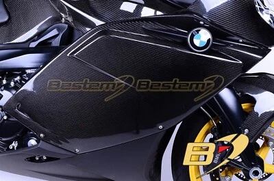 Carenados laterales BMW K1200S K1200 S 100 % fibra de carbono (L+R) tejido liso  Foto 1 de 4