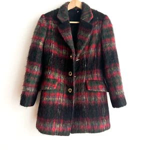 Vintage Blazer Jacke Wolle Mohair dick kariert S - Bild 1 von 7
