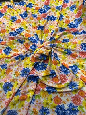 3 METRES GOOD QUALITY WOVEN SOFT BUBBLE CREPE PRINT DRESS FABRIC MULTI CHEAPEST - Image 1 of 4