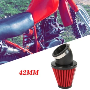 42mm Red 45 Degree Air Filter Intake Fit For Yamaha PW 80 Go Kart ATV Dirt Bike - Foto 1 di 12