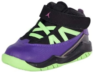 NIKE JORDAN PRIME FLIGHT (TD) BLACK/GREEN-PURPLE TODDLER SIZE 6C (616587 018) - Picture 1 of 3