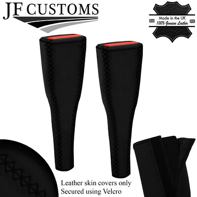 BLACK LUX-STITCH LEATHER 2XLONG SEAT BELT COVER FOR BMW Z4 G29 2018-2021 Foto 1 de 4