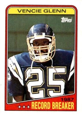 1988 Topps #2 Vencie Glenn San Diego Chargers - Image 1 of 2