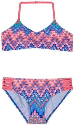 NUEVO TRAJE DE BAÑO BIKINI DE DOS PIEZAS NIÑA CHISME CORAL/AZUL JUNEBUG para niñas talla 14 Foto 1 de 3