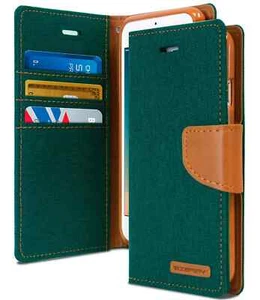 Genuine Mercury Goospery Flip Wallet Canvas Case For iPhone 14 Pro Max - Picture 1 of 4