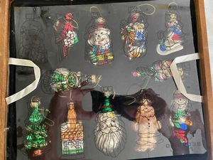 2003 Thomas Pacconi Classics Blown Glass Christmas 23 Ornaments Wood Crate - Picture 1 of 5