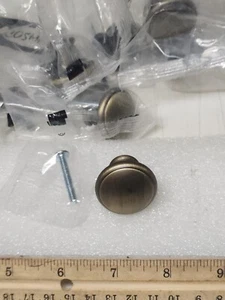 Cabinet Handles Pulls Round 1.25" Kitchen Cupboard Drawer Dresser Lot Of 7 NIB - Picture 1 of 10