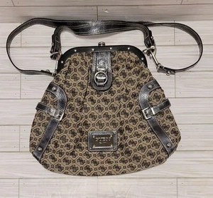 Guess Handtasche Schultertasche Crossbody abnehmbarer Riemen Logo Print Futter - Bild 1 von 14