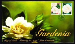 Canada limited edition private FDC, 2019 Gardenia, booklet pair - Picture 1 of 1