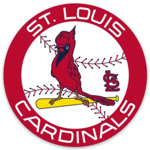 Tipo de logotipo clásico de los Cardenales de San Luis con imán troquelado redondo cardinal - Imagen 1 de 1