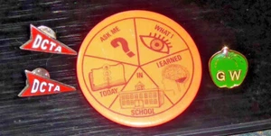 Lot of 4 Denver CO Teacher Related Pins DCTA George Washington HC Ask Me What - Picture 1 of 2