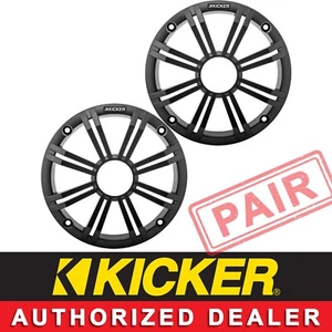 KICKER 45BKMG8C MARINE/BOAT 8" KM SPEAKER GRILLE/GRILL/COVER CHARCOAL (PAIR) - Picture 1 of 2