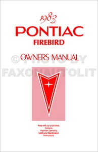 1983 Firebird Y Trans Am Propietarios Manual Nuevo Pontiac Usuario Guía Libro - Imagen 1 de 2