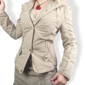 Javier Simorra Barcelona fitted beige industrial Jacket 8 cropped cargo Parka - Foto 1 di 10