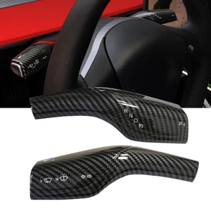 For Tesla Model 3 Y Gear Shift Wiper Lever Cover Trim Accessories Carbon Fiber - Picture 1 of 9