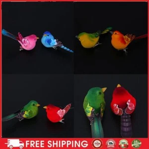 2 Stück gefälschte Vögel basteln Mini realistische Beflockung zufällige Farbe Or - Zdjęcie 1 z 8