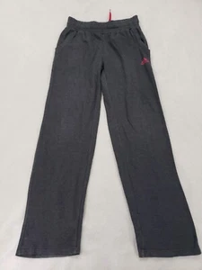 Adidas Sweatpants Youth XL 16 drawstring Gray Pink Logo Wide Leg Relaxed Fit - Picture 1 of 12