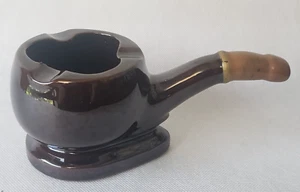 Posacenere vintage in ceramica a forma di pipa tabacco fumo sigaretta - Foto 1 di 5