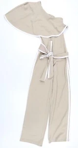 PRETTYLITTLETHING Womens Beige Polyester Jumpsuit One-Piece Size 6 L34 in Pullov - Picture 1 of 10