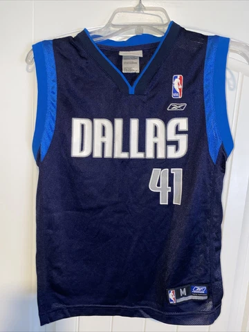 Dallas Mavericks #41 Dirk Nowitzki Reebok NBA Blue Jersey Kids Sz M (10-12) Cover