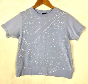 Camisa de sudor Nike de manga corta para niña talla grande azul claro grande Swoosh vintage - Imagen 1 de 12