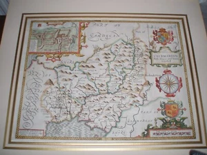 Antique Map of'Caermarden' by John Speed, Sudbury & Humble edition - Picture 1 of 7