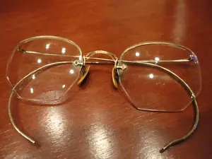 S/C 12K GOLD Frame Eyeglasses Spectacles Shur On Ear Wrap Arms Vintage - Picture 1 of 1