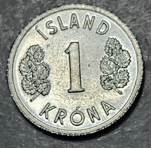 ICELAND 🇮🇸 ONE (1) KRÓNA COIN 1980 - Picture 1 of 2