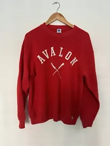 Russell Athletic 90s Vintage Red & White Sweatshirt Avalon, Unisex Large - Picture 1 of 8