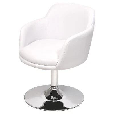 White Pu Bucketeer Swivel Dining Chair Tub Chair Gaming Chair - Image 1 of 2