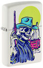 Zippo Wild West Skeleton Design White Matte Windproof Lighter, 48502