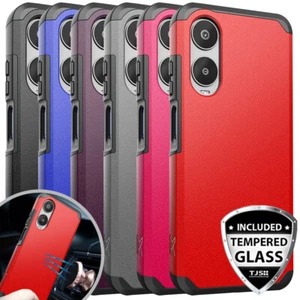 For AT&T Verge (SL219A) Phone Case Dual Layer Hard Hybrid Cover +Tempered Glass - Picture 1 of 36