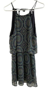 O'Neill Dress Size M Spaghetti Straps Lined Paisley Tiered Gauzy Beach Summer - Picture 1 of 7