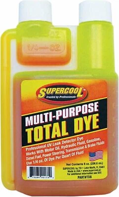 TSI SUPERCOOL 8 Ounce Uv Leak Detection Dye Orange Tint For Motor Oil Gas And Fluids