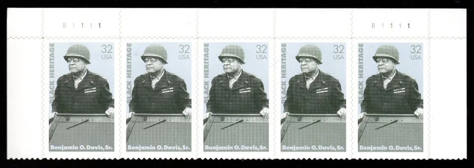 Scott #3121 General Benjamin O. Davis Plate Block of 5 Stamps - MNH Top - Image 1 of 1
