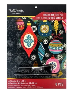Brea Reese MODERN Scratch Art Papier Block 9" x 12" Weihnachten NEU - Bild 1 von 5