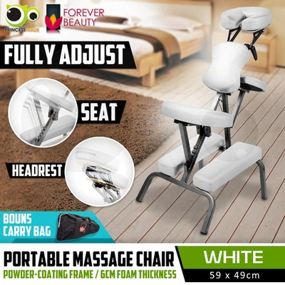 Massage Chair Table Aluminium Portable Chair Beauty Therapy Tattoo Waxing WHITE - image 1 of 4