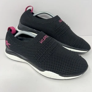 Kuru Women’s Stride Slip On Comfort Shoe Sz 7 Black Pink Sneaker Walking Run EUC - Picture 1 of 8