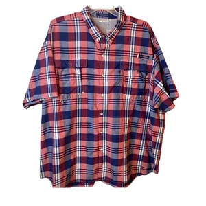 Columbia Men's 4XLT Super Bahama Plaid Vented Fishing Button Down Shirt gear - Picture 1 of 6