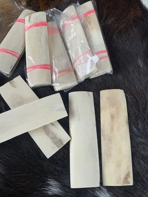 Camel Bone Knife Scales, Natural, Unpolished, 5” X 1 1/2”, No Fillers, Knife Set - Image 1 of 4